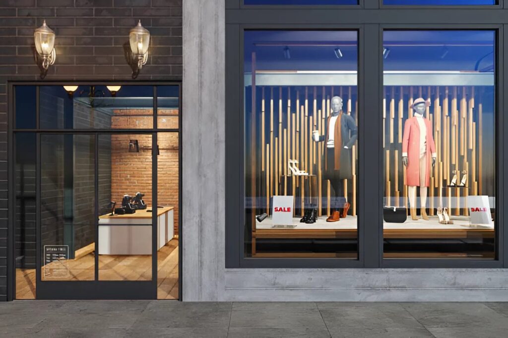 Retail storefront interior with freshly painted walls and modern display windows by a painting company in Manitou, CO