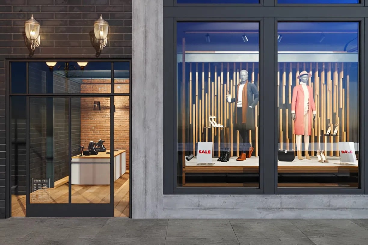 Retail storefront interior with freshly painted walls and modern display windows by a painting company in Manitou, CO